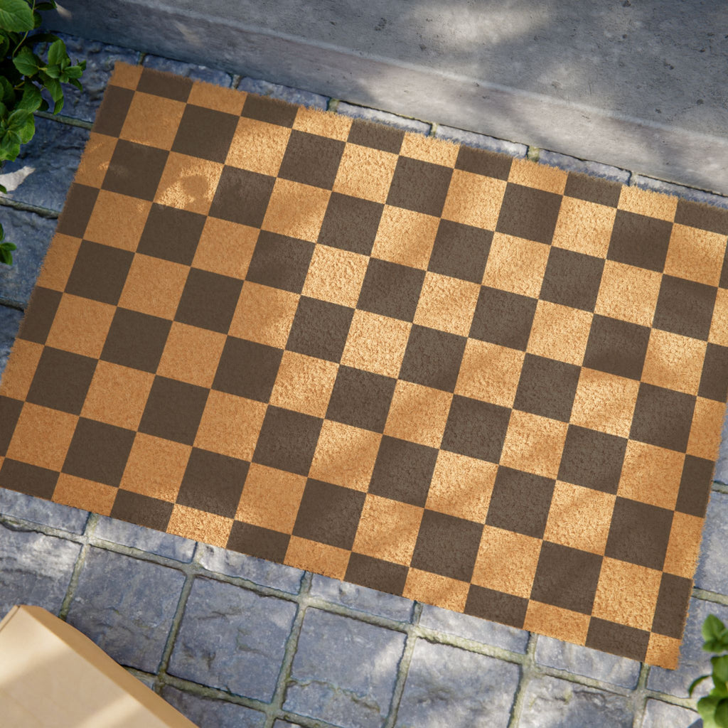Checkered Coir Doormat