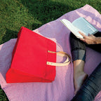 Box Tote Bag Canvas and Leather