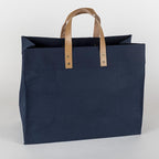 Box Tote Bag Canvas and Leather