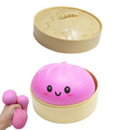 Colorful Dumpling Squishy Stress Relief Balls with Steamer Reusable