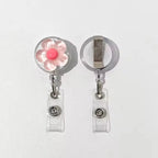 Floral Badge Reel for Women Retractable Worker