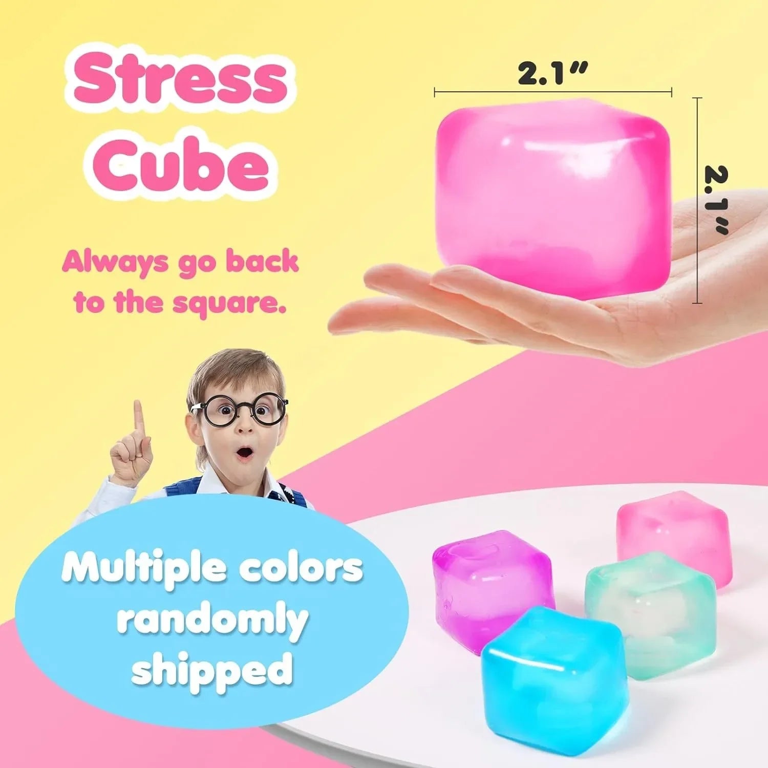 High Density Gel Ice Cube Toy Square Decompression Vent Squishy Stress