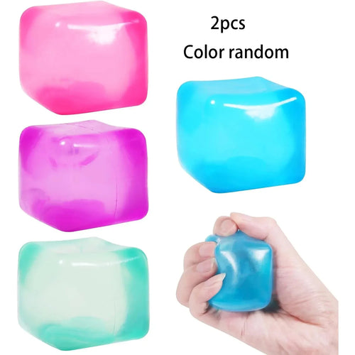 High Density Gel Ice Cube Toy Square Decompression Vent Squishy Stress