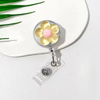 Floral Badge Reel for Women Retractable Worker