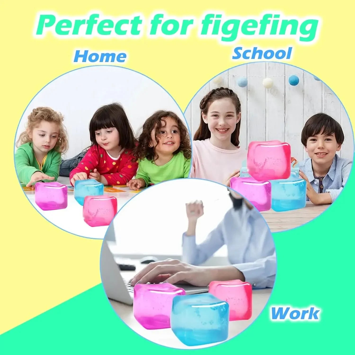 High Density Gel Ice Cube Toy Square Decompression Vent Squishy Stress