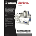 Better Chef 16" 2-Level Chrome-Plated S-Shaped Dish Rack