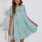 Floral Dress with Ruffle Sleeves