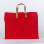 Box Tote Bag Canvas and Leather