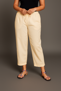 Trouser for Women-Off White (Size-M) | D189